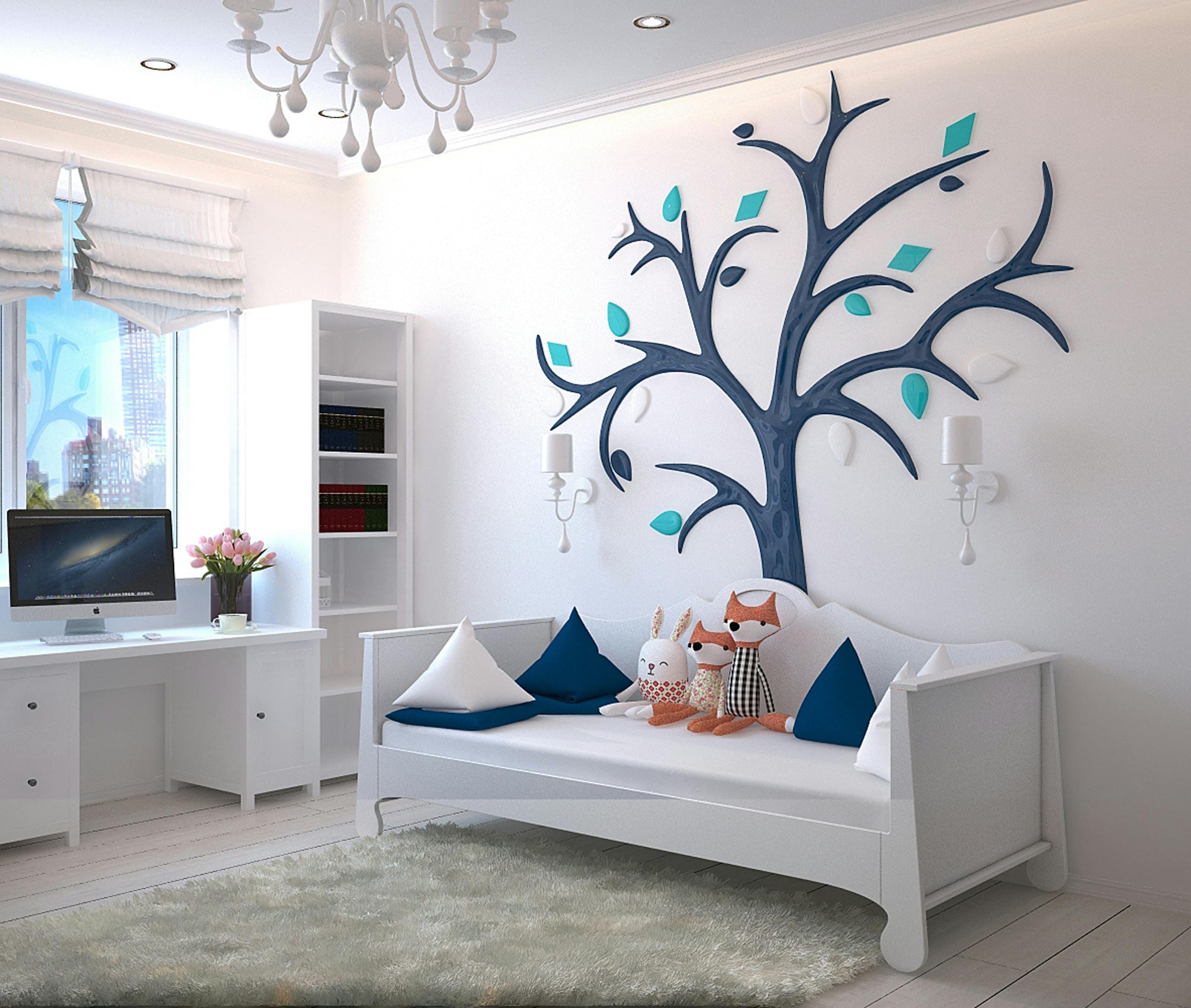 bedroom with professionally cleaned area rug carpet